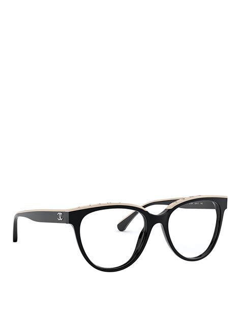 chanel occhiali neri con fiocco laterale